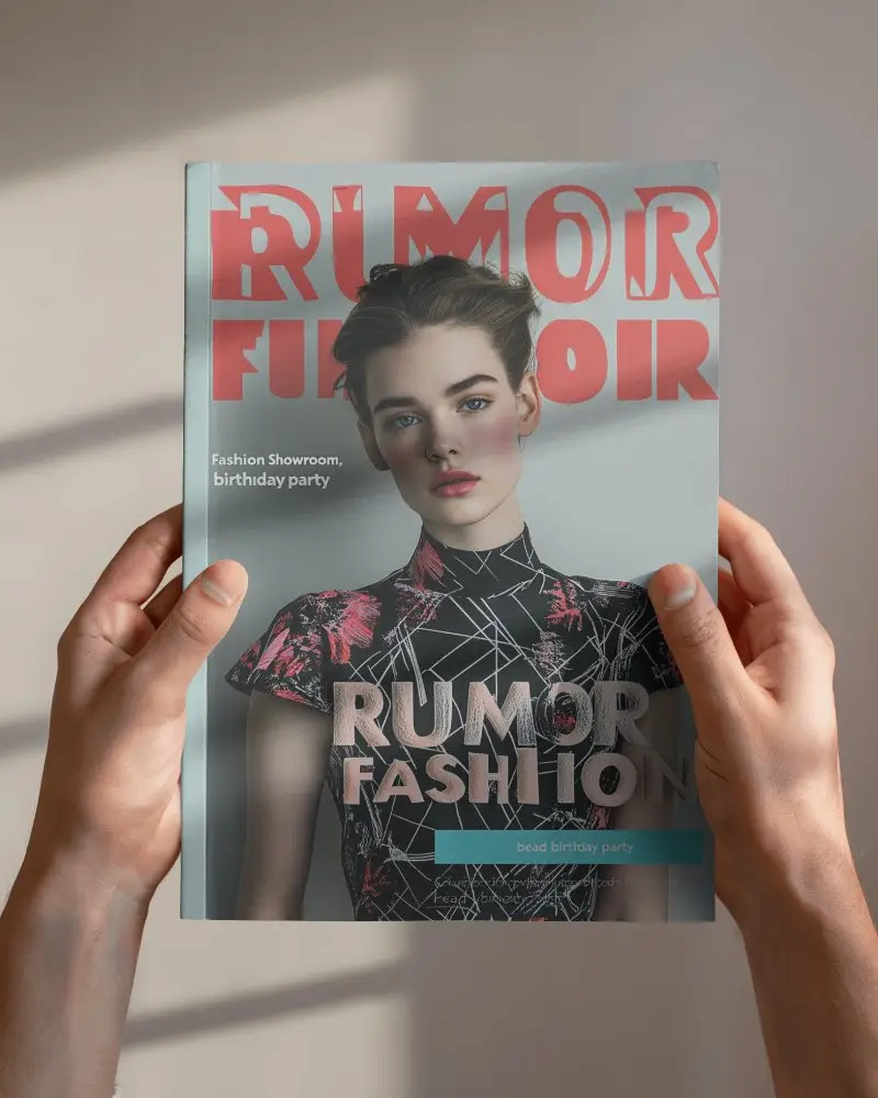 Sunlit Minimal Magazine Mockup Booklet Against Warm Window Light Backdrop