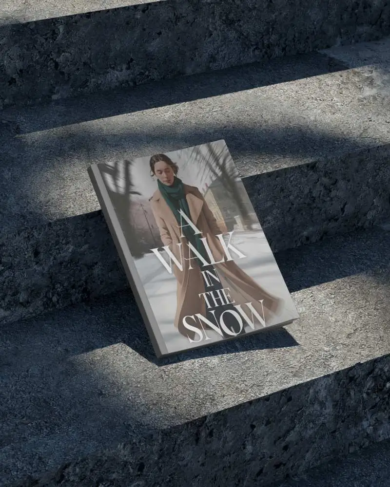 Urban Aesthetic Magazine Mockup Soft Shadow Play On Clean Magazine On Steps