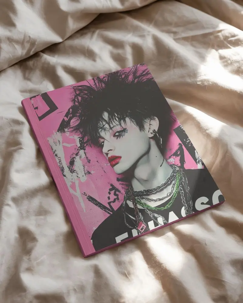 Sunlit Bedside Magazine Mockup On Beige Satin Sheets Soft And Luxurious Feel