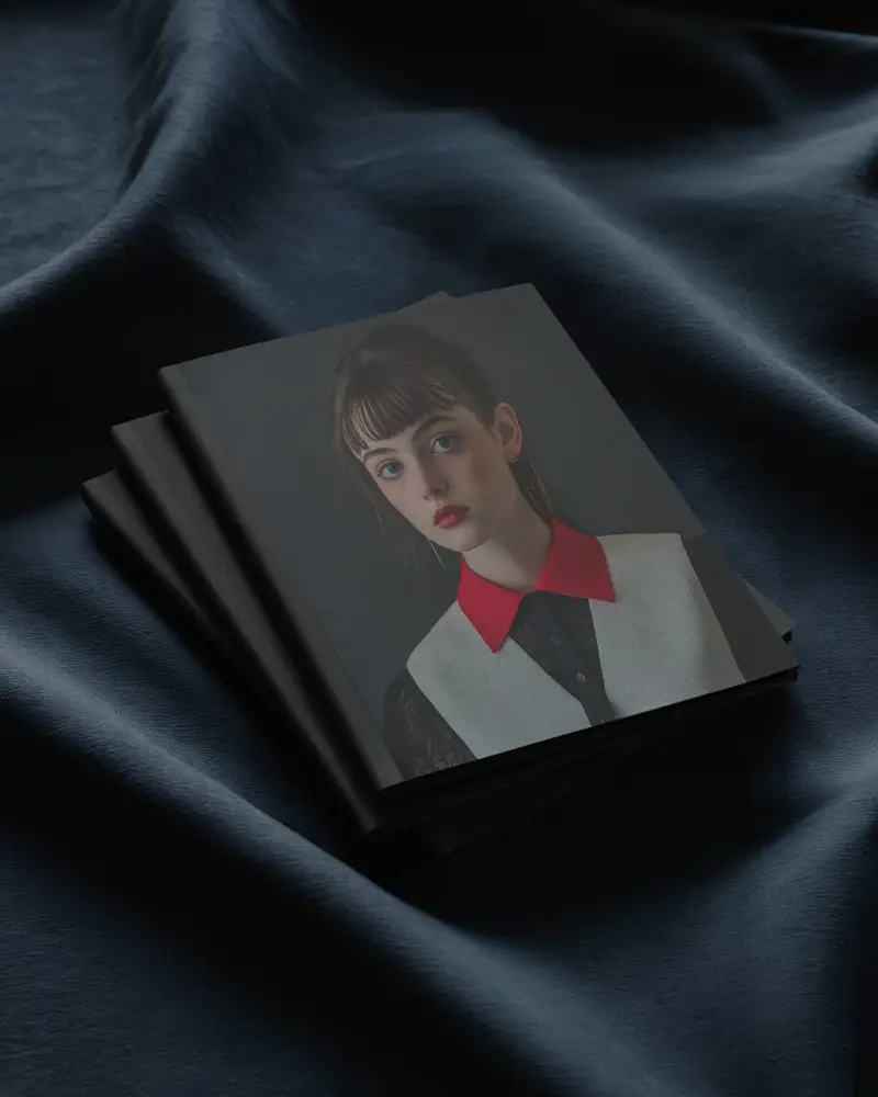 Luxury Themed Magazine Stack Mockup On Wrinkled Navy Cloth High Resolution Flat Lay