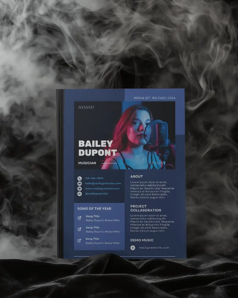 Enigmatic Smoke Engulfed Magazine Mockup With Cover Design Space On A Mysterious Background 0191