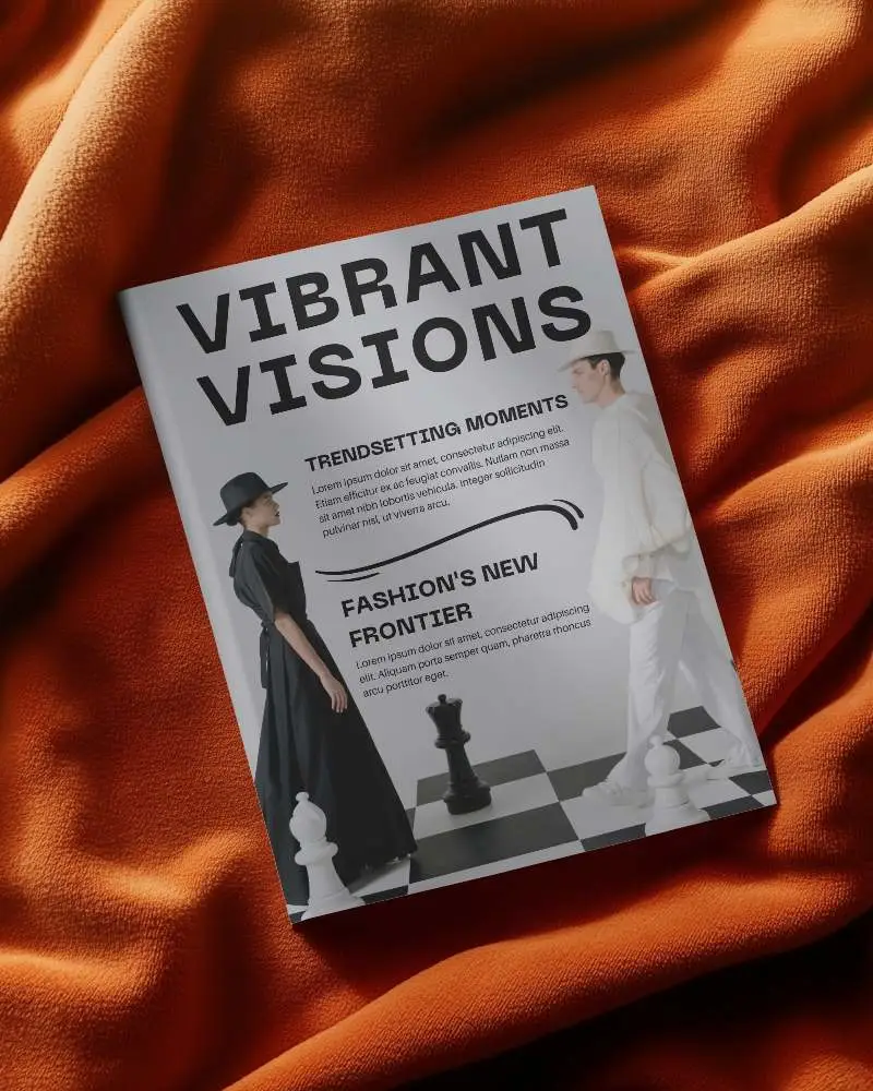 Luxurious Silk Fabric Magazine Mockup With Designable Cover Under Warm Ambient Lighting 0193