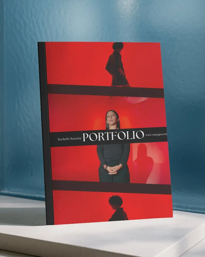 Sunlit Studio Magazine Mockup Upright On Textured Surface With Blue Background And Clean Natural Lighting 0199