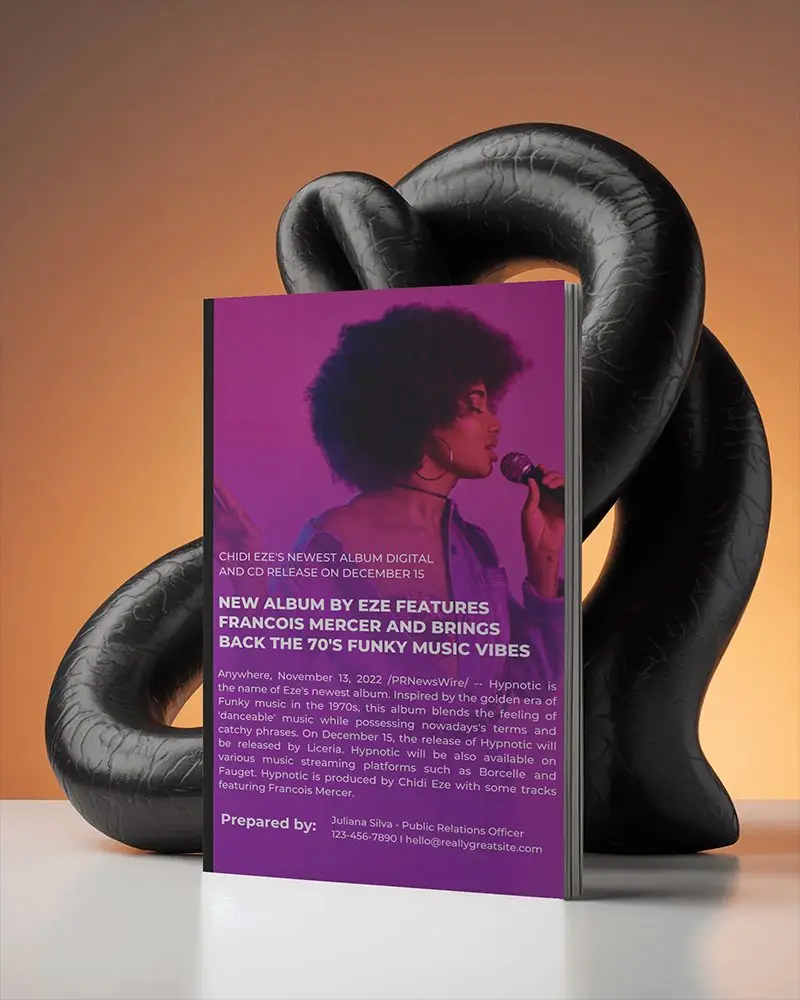 Upright Magazine Mockup With Bold Abstract Black Sculpture And Warm Gradient Background For Modern Presentation 0227