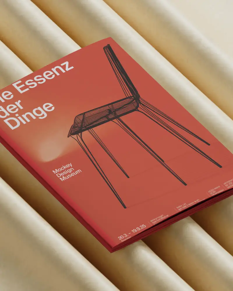 High Resolution Mockup Of Flat Closed Magazine On Textured Background For Portfolio