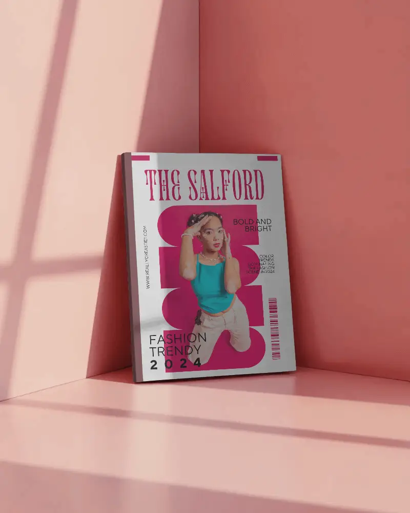 Sleek Minimalist Hardcover Magazine Mockup In Modern Ambient Setting For Design Showcase