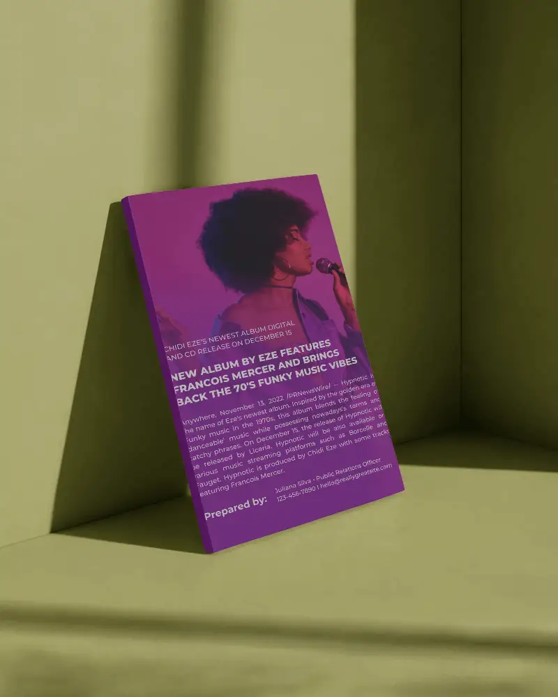 Magazine Mockup Standing Against Minimalist Corner Background With Natural Light Shadows