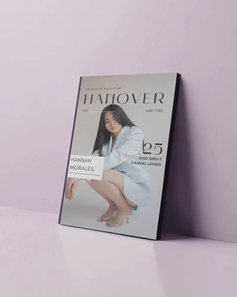 Clean Minimalist Magazine Mockup With Angled Position Against Simple Monochrome Backdrop