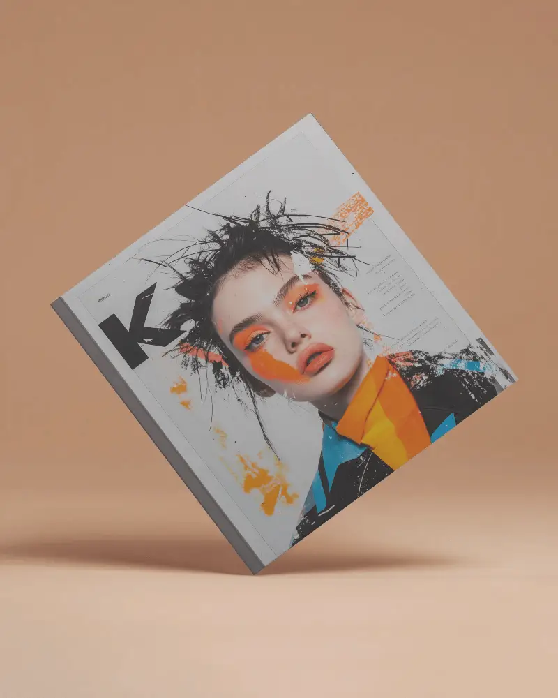 Square Magazine Mockup Floating Minimal Modern Book Design Psd Digital Template