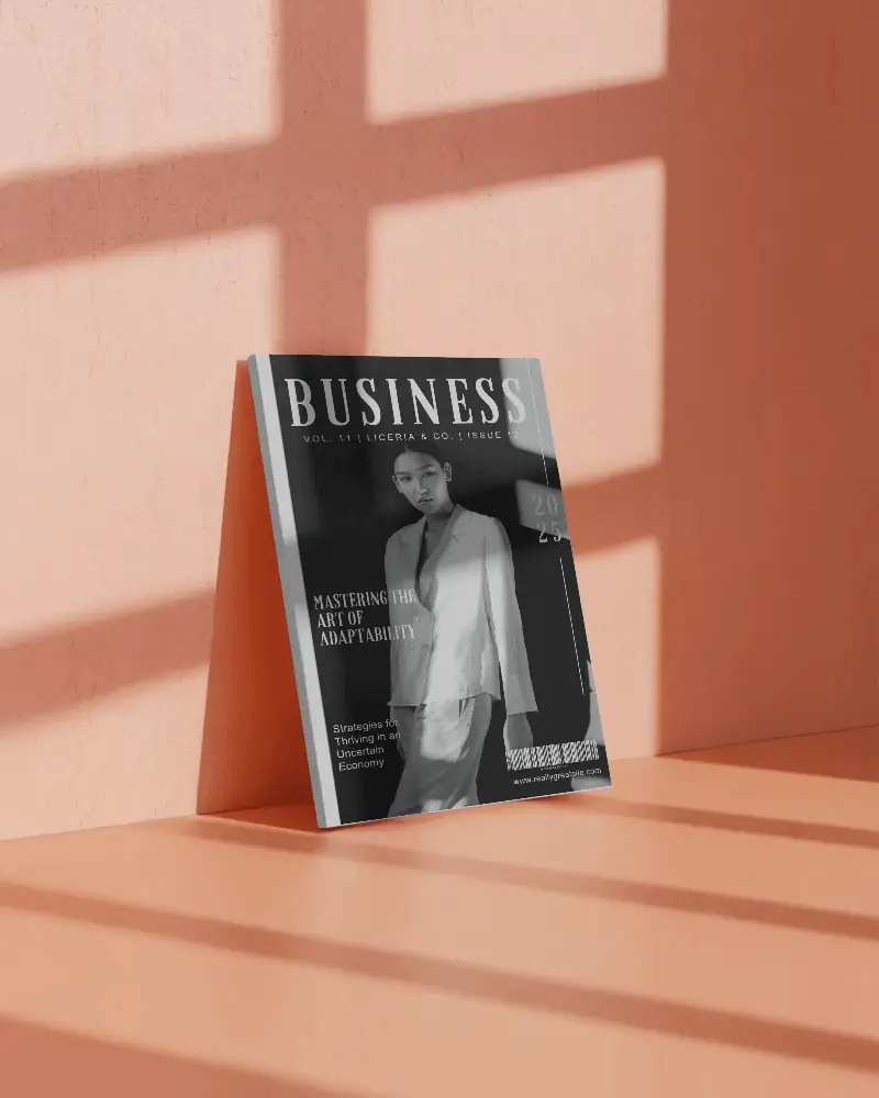 Minimalistic Stylish Magazine Mockup For Modern Publication Cover Design Presentation