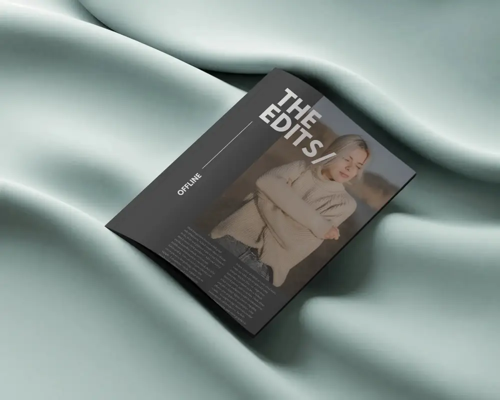 Soft Satin Background Elegant Magazine Mockup Flat Lay Modern And Minimal Appeal
