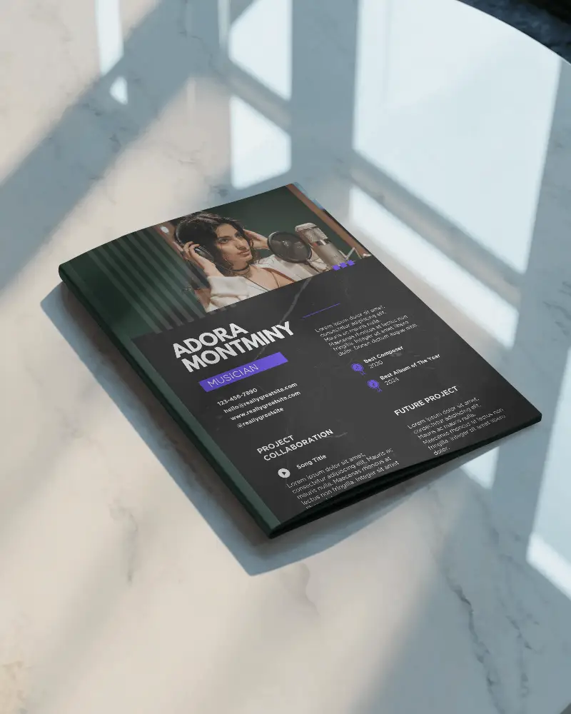 Magazine Mockup In Natural Light Shadow Play Minimalist Tabletop Branding