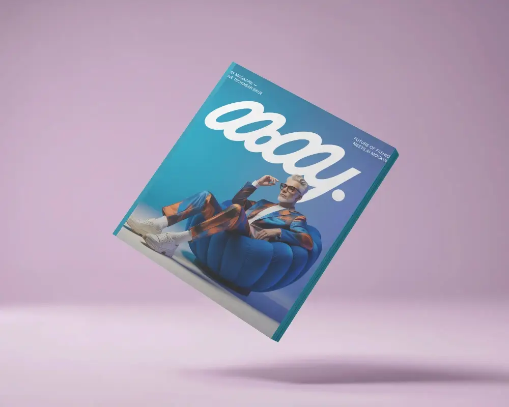 Floating Magazine In Air With Soft Light Pink Background Creating Modern Minimal Look