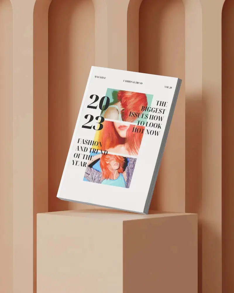 Modern Minimalist Magazine Mockup On Abstract Arch Background For Design Presentation