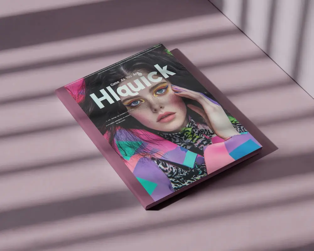 Magazine Mockup On Minimalist Surface With Shadow Lines For Clean Design Presentations
