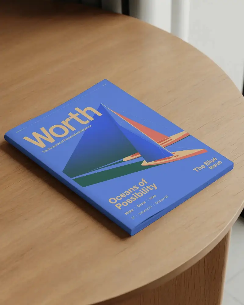 minimal-top-view-magazine-mockup-on-curved-wooden-table-in-natural-daylight-scene