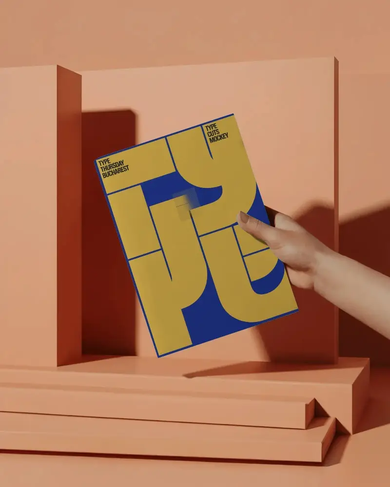 Sleek Minimalist Handheld Magazine Mockup For Modern Print Design Presentation