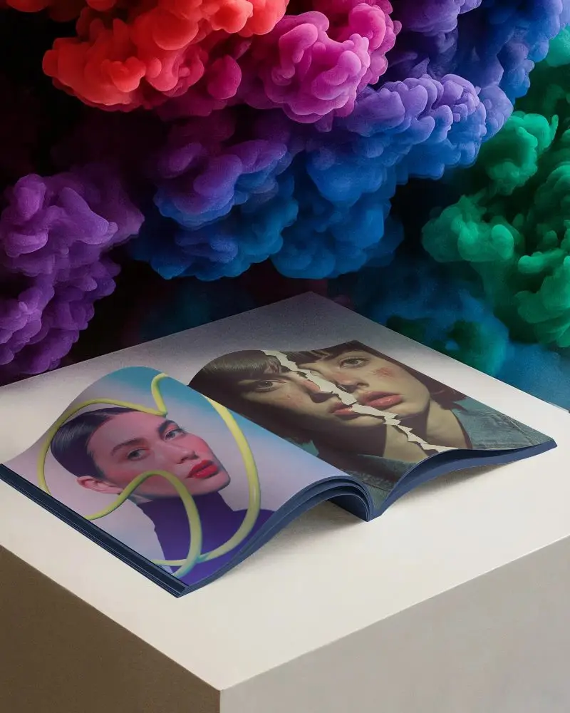 open-magazine-mockup-on-modern-display-block-with-abstract-ink-cloud-backdrop