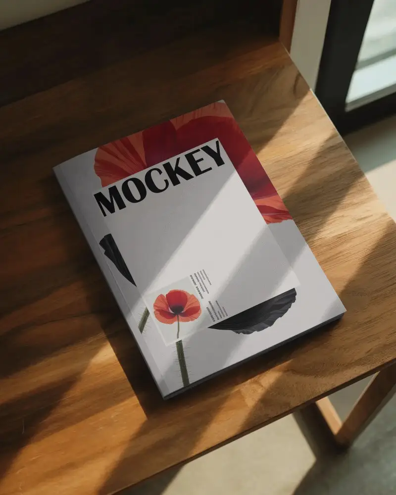 minimalist-hardcover-magazine-mockup-on-wooden-table-with-natural-light-shadows