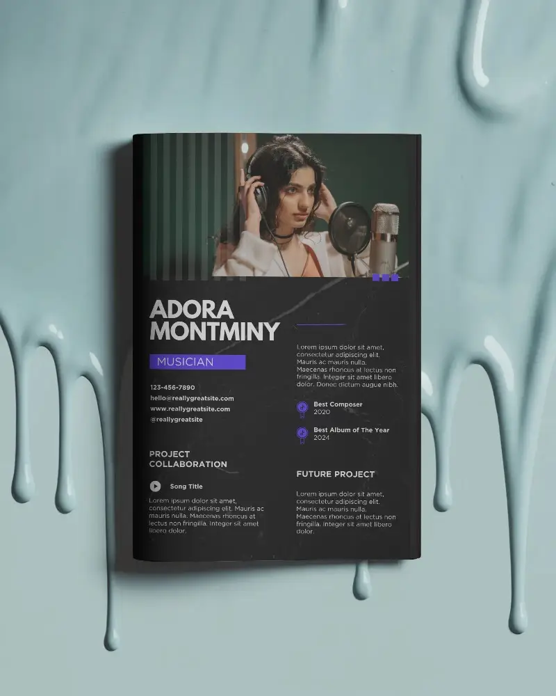 Minimalist Hardcover Magazine Mockup With Dripping Paint Background For Design Display