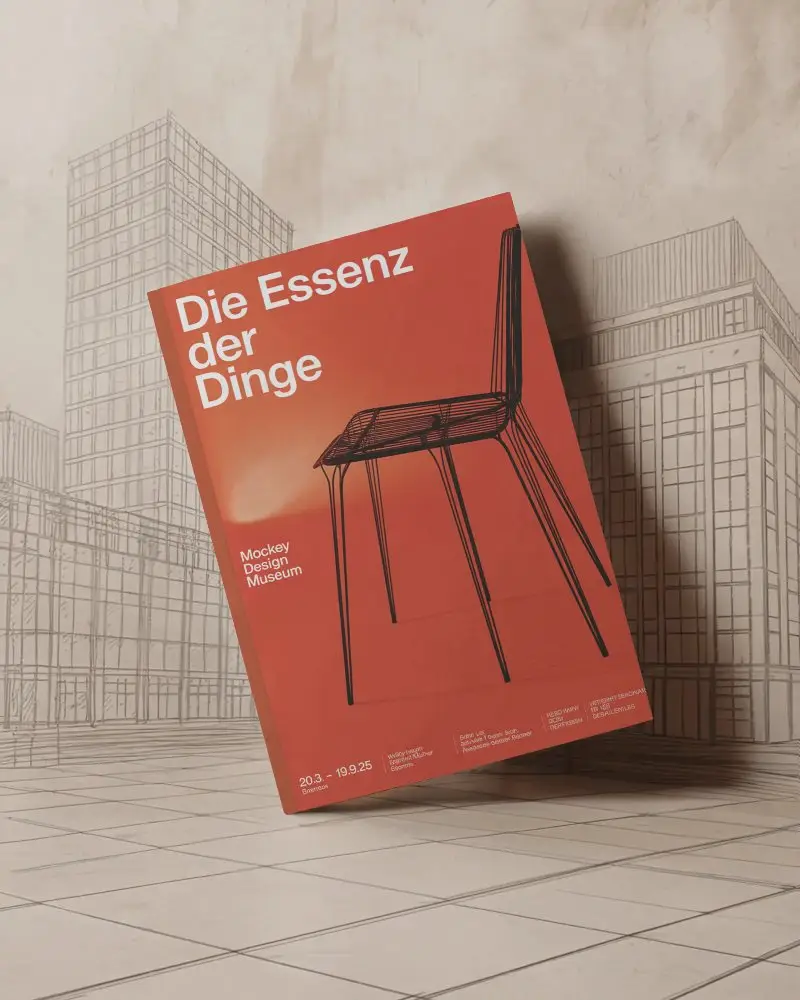 Clean Minimalist Magazine Mockup Showcasing Modern Cover Design With Urban Sketch Background