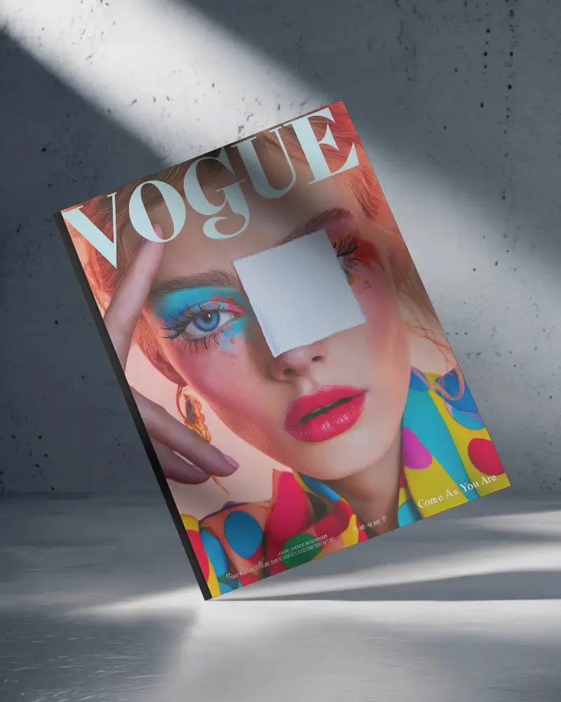 Modern Floating Magazine Mockup With Minimalist Shadow Effect For Design Presentation