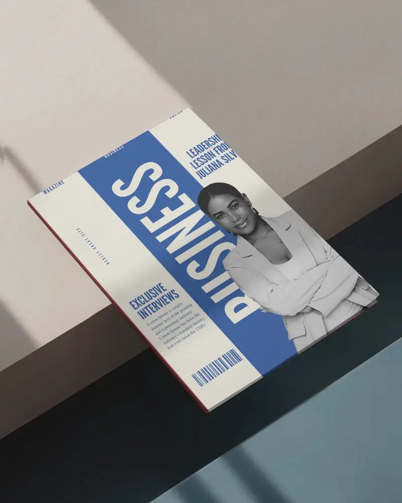 Minimalistic Magazine Mockup Layout With Shadow And Flat Surface Display For Designers