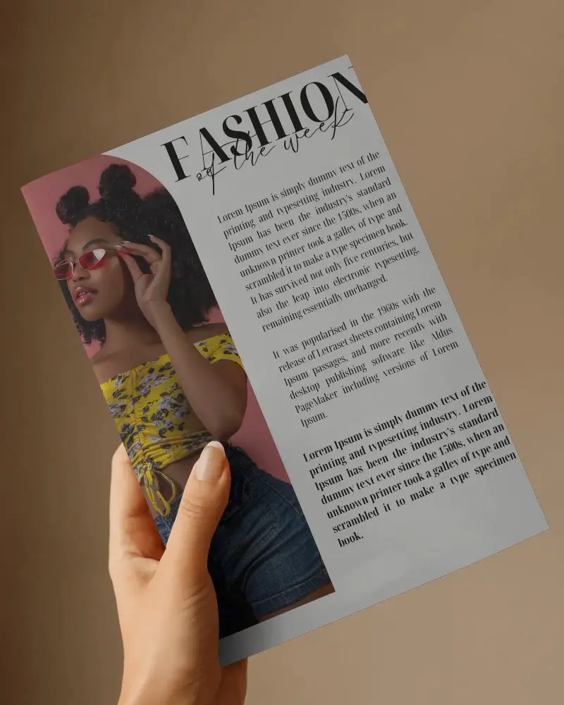Hand Holding Thick Softcover Magazine Mockup For Design Presentation