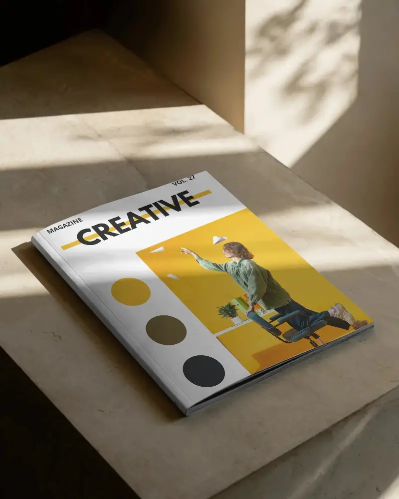 Elegant Minimalist Fashion Magazine Mockup For Luxury Brand Presentation And Promotional Use