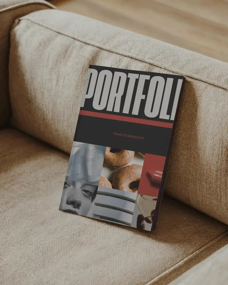 Modern Magazine Mockup Placed On Sofa For Elegant Branding And Marketing Presentation Design