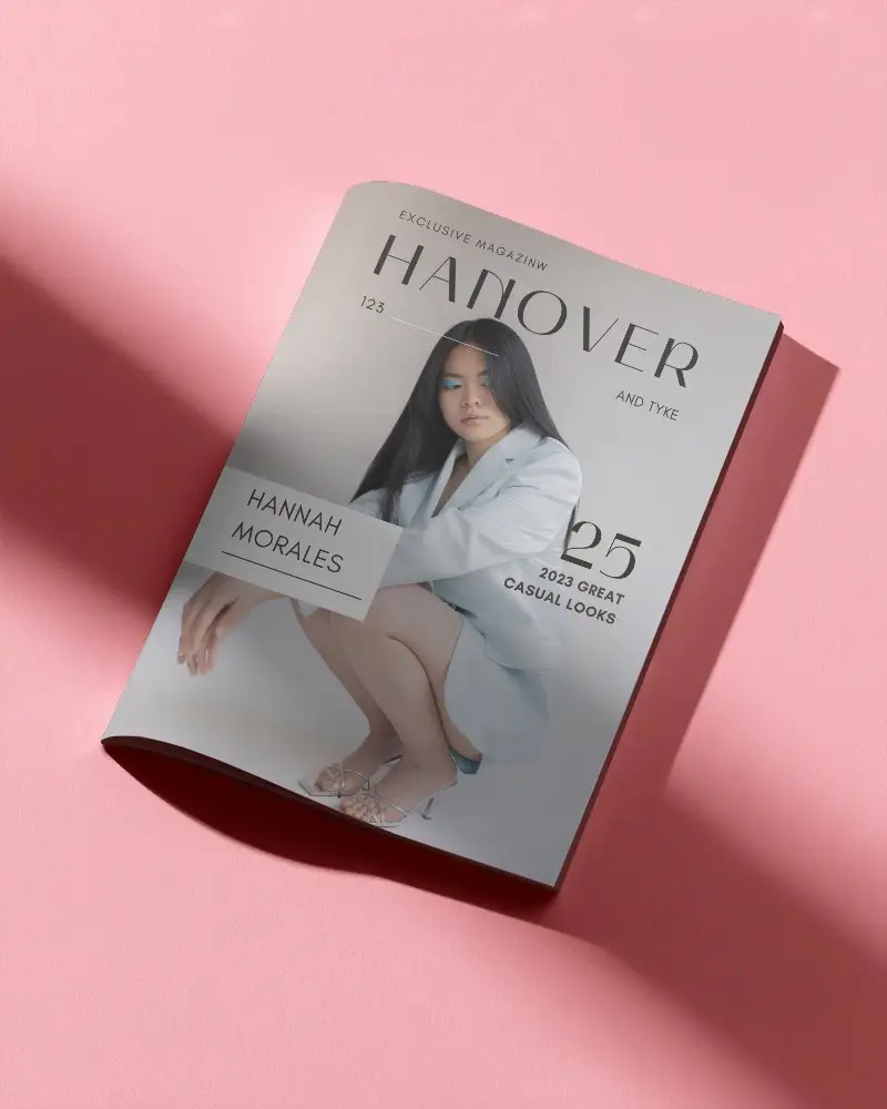 Professional Stylish Magazine Mockup On Minimalist Pastel Background For Design Presentation