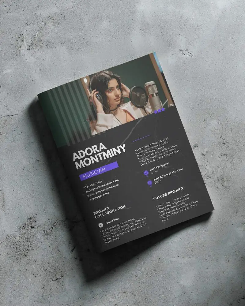 Realistic Stylish Magazine Mockup Angled On Industrial Concrete Floor For Design Preview