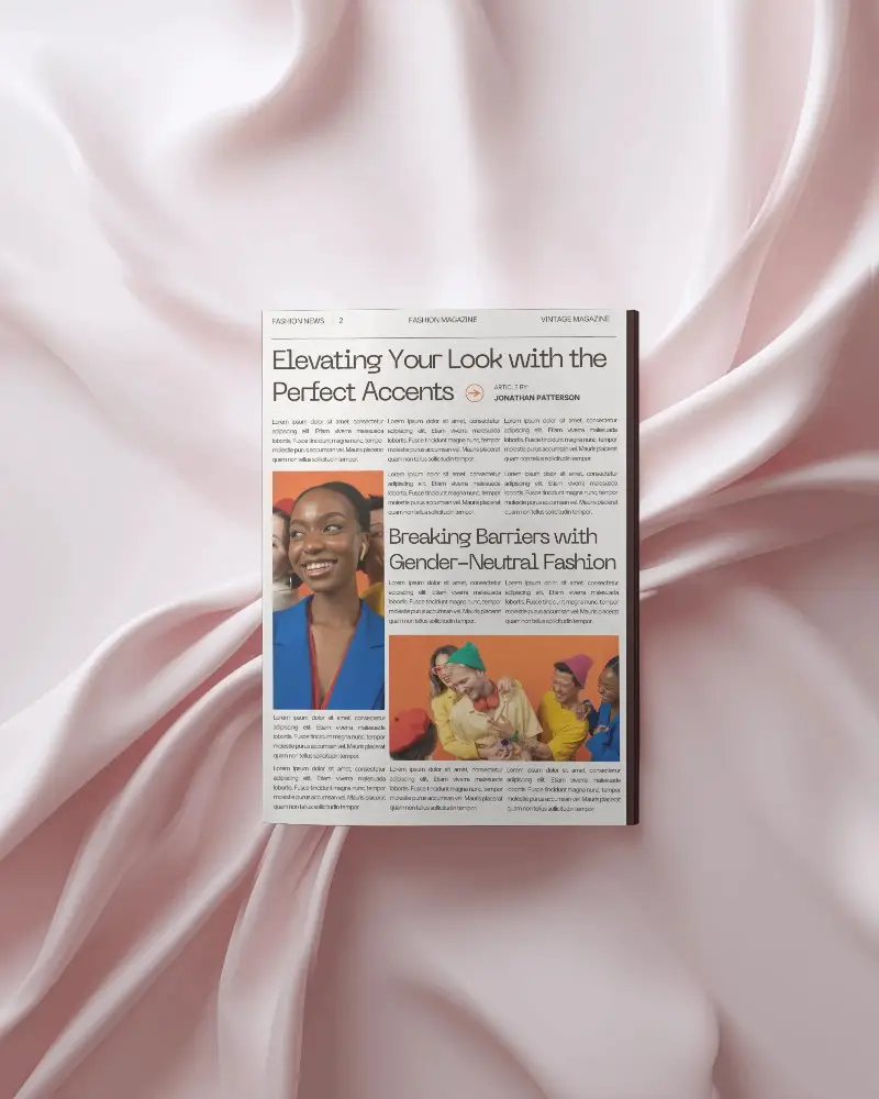 Elegant Magazine Mockup On Soft Fabric Background Perfect For Fashion And Lifestyle Designs