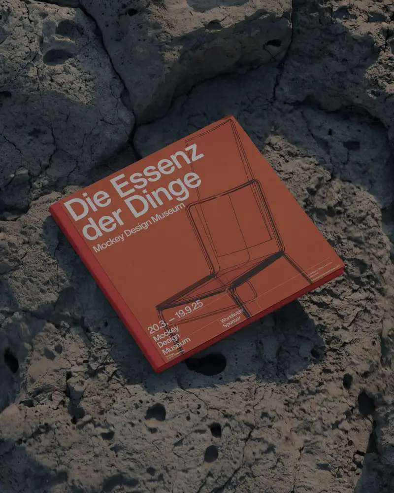 Square Magazine Mockup On Textured Surface Stylish Print Publication Presentation