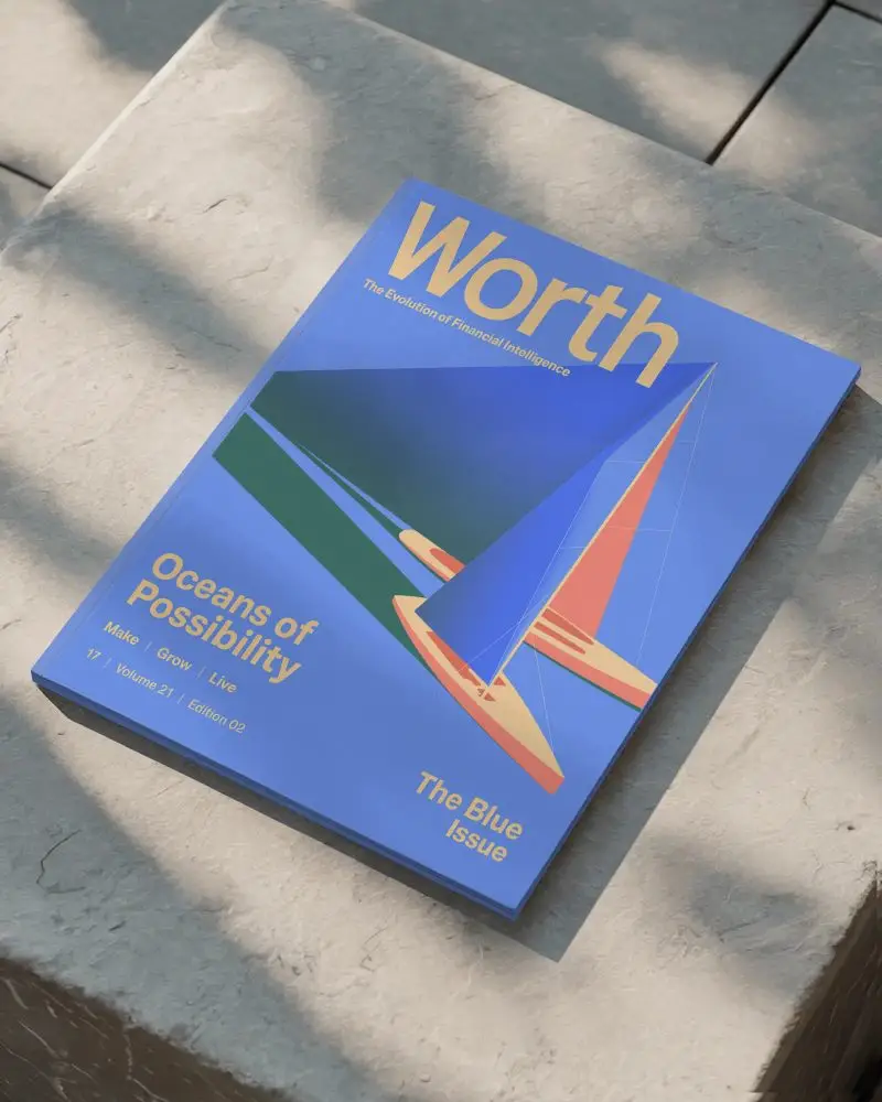 Realistic Magazine Mockup Placed On Rough Stone Block Highlighted By Soft Natural Light