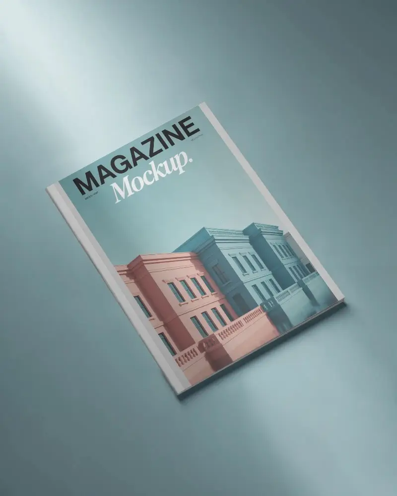 Premium Hardcover Magazine Mockup For Professional Print Design Showcase Templates