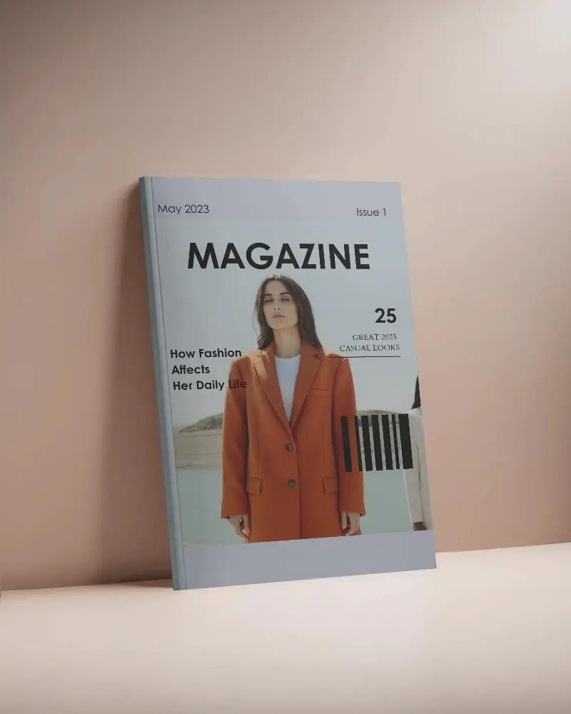 Premium Hardcover Magazine Mockup With Minimalist Background For Design Presentations