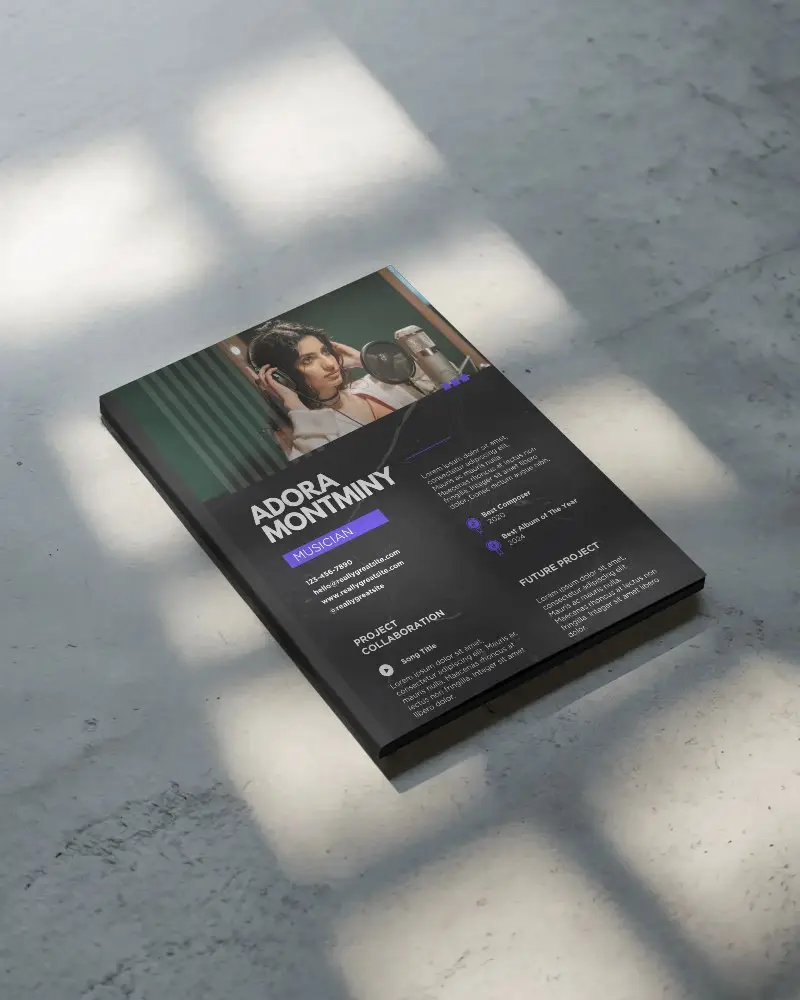 Minimalistic Flat Lay Magazine Mockup With Soft Natural Light And Unique Shadow Pattern