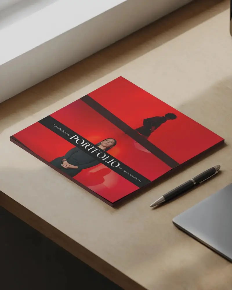 Square Lifestyle Magazine Mockup On Clean Minimalistic Office Desk