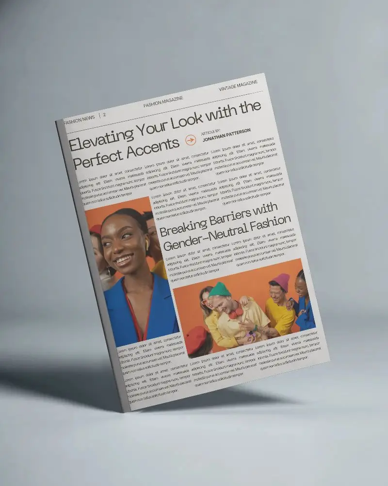 Minimalistic Magazine Mockup Floating Elegant Hardcover Design For Modern Publications