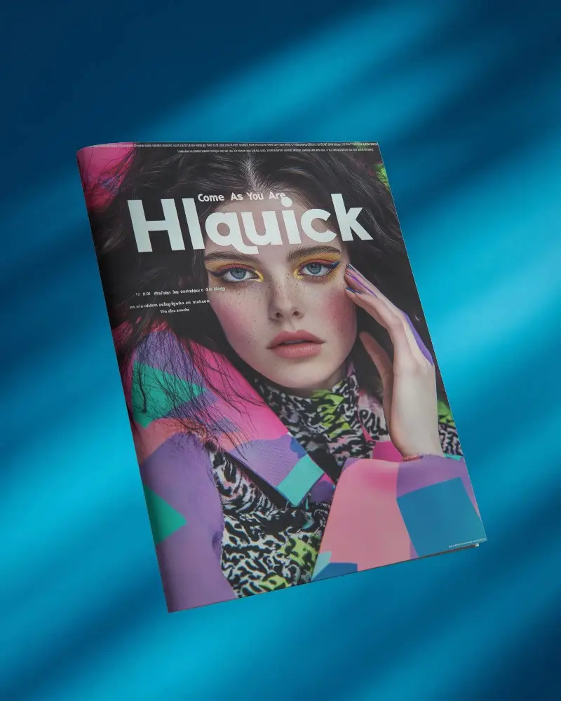 Elegant Stapled Magazine Mockup Showcasing Smooth Flat Cover Front View