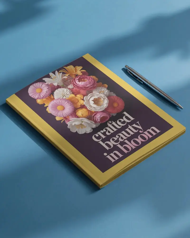 Professional Print Ready Magazine Mockup With Sharp Realistic Shadow Effects