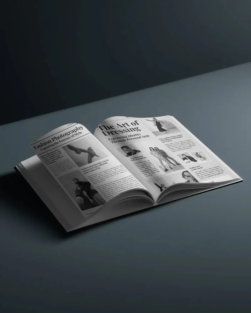 Sleek Open Magazine Mockup With Empty Pages For Design And Branding Presentations