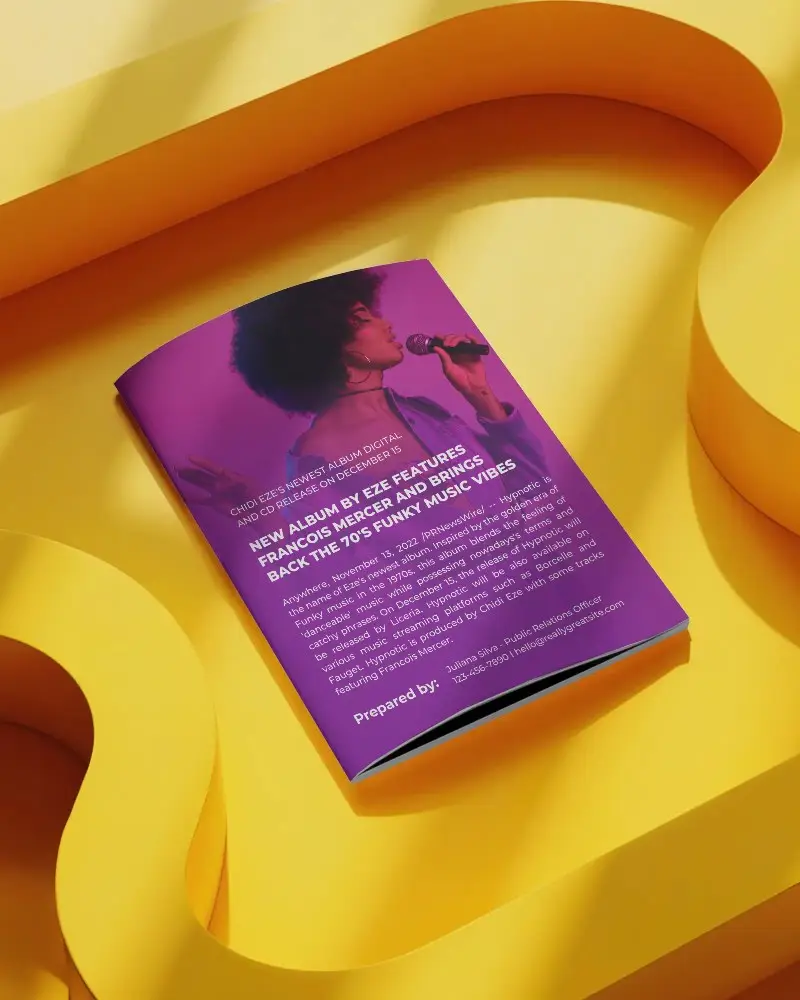 Professional Minimalist Magazine Mockup With Curved Edge On Textured Background