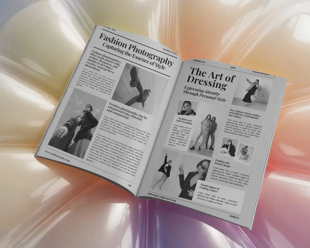 High Quality Magazine Mockup With Open Blank Pages For Design Presentation Use