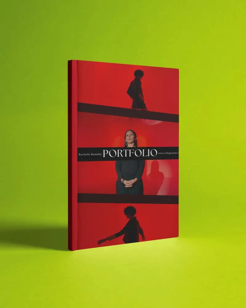 Minimal Hardcover Upright Magazine Mockup Standing Alone On Vibrant Studio Backdrop