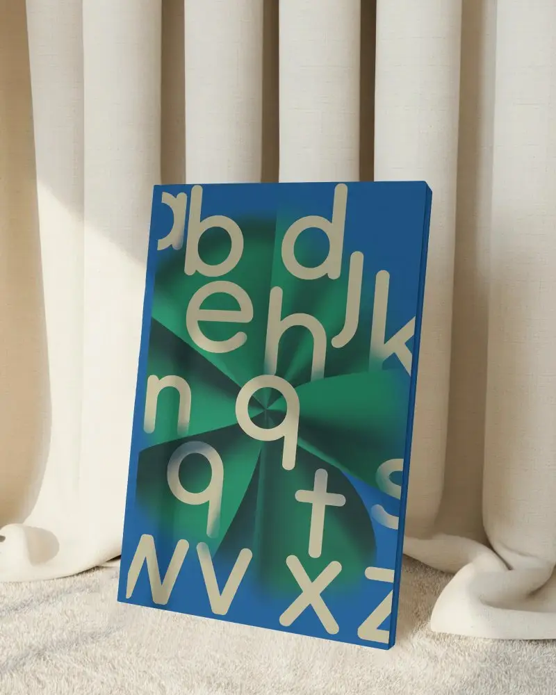 Sunlit Curtain Backdrop Magazine Mockup With Upright Blank Cover And Soft Texture Detail