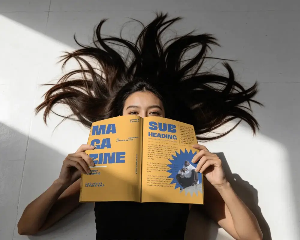 Magazine Mockup Left Right Open Pages Controlled Light Shadow Fashion Style