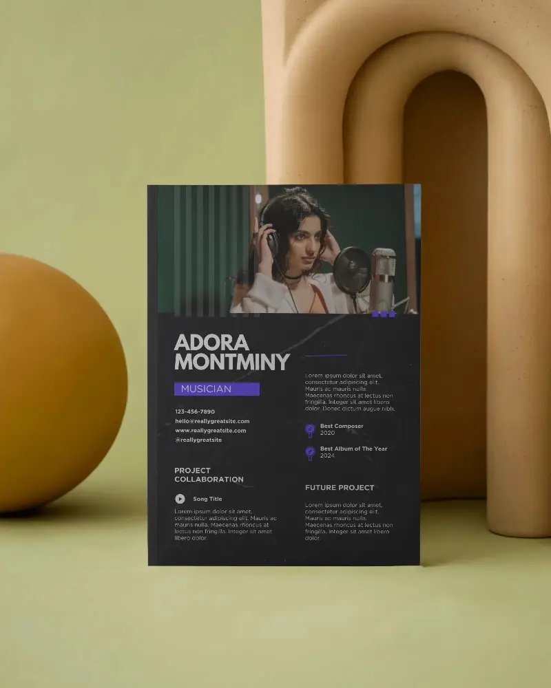 Minimalist Arched Background Magazine Mockup Standing Upright With Organic Sculptural Decor On Soft Olive Surface 0268