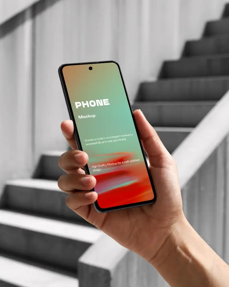 Hand Holding Blank Oneplus Smartphone Mockup For App Presentation Or Website Design Display